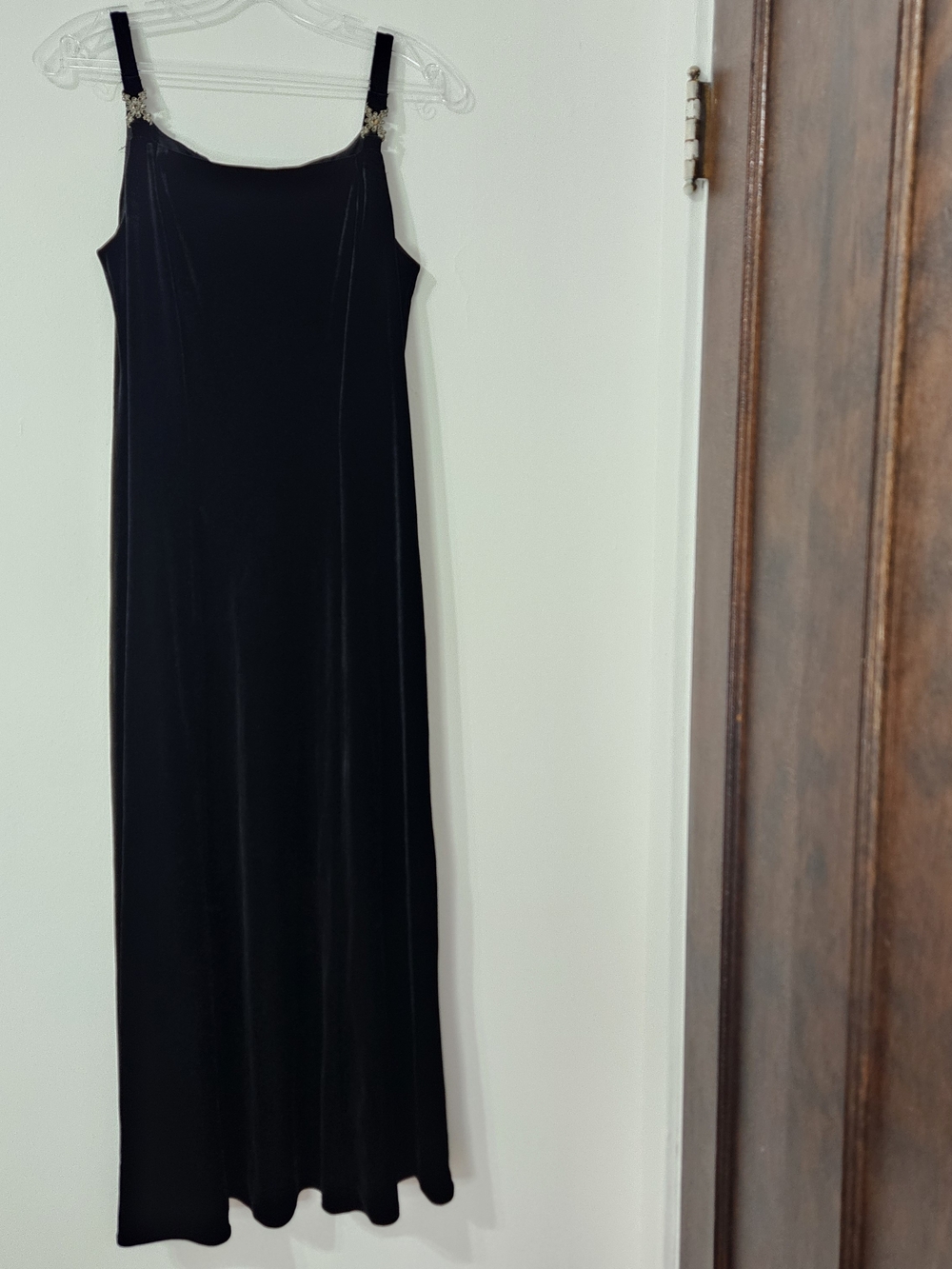 Vintage Molly Malloy Black Velvet Evening Maxi Dress